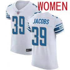 Women Detroit Lions #39 Jerry Jacobs White Nike Game NFL Jersey->women nfl jersey->Women Jersey